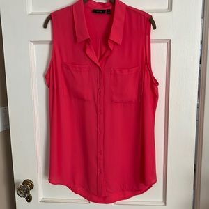Apt 9 1X coral sleeveless button down blouse like new